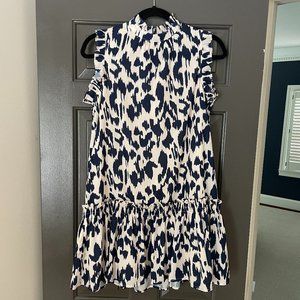 Pinch navy cream leopard print dress, size Small